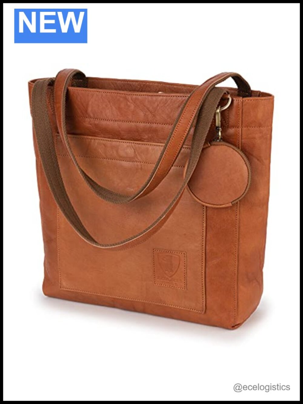 Vintage Genuine Leather Tote Handbag Women's Shoulder Bag Roomy Travel Purse